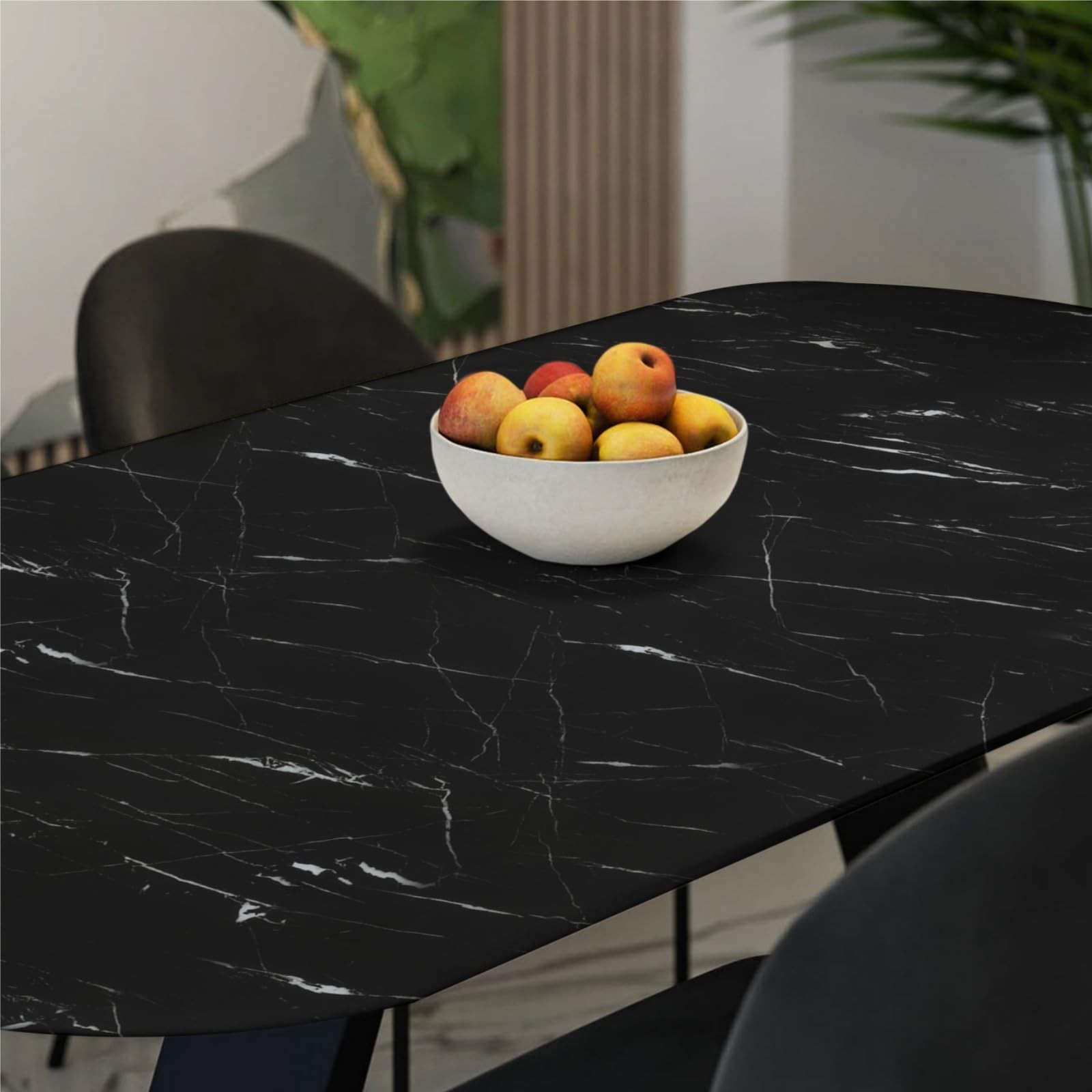 Abyssaly Black Marble Contact Paper Glossy Granite Matte Peel and Stick Wallp…