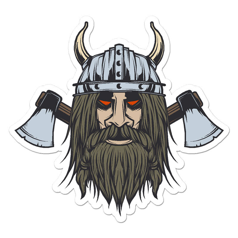 Viking Crossed Axes, Vinyl Decal Sticker, Indoor Outdoor, 3 Sizes, #11464