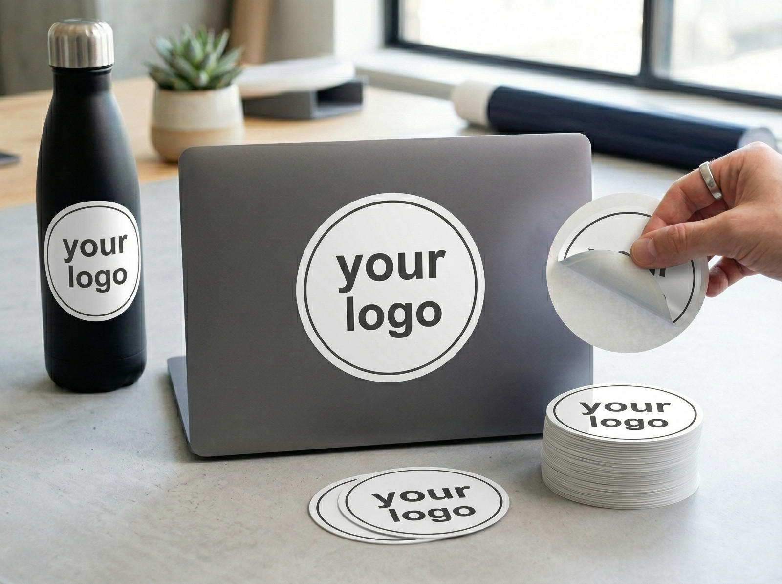 Custom Printed Full Color Logo Stickers Waterproof UV Resistant | Upload Artwork