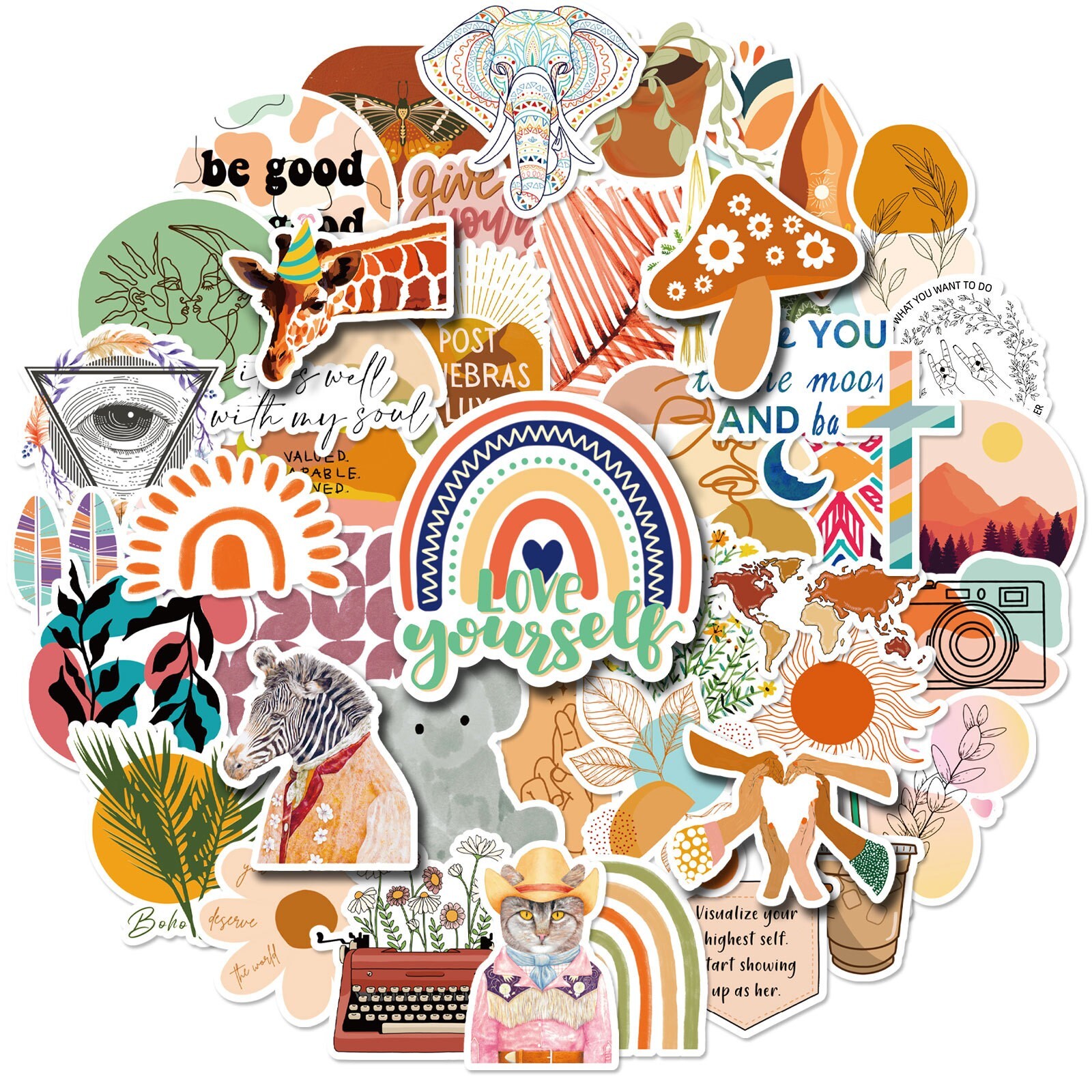 200pcs Retro Cottagecore Bohemia Vintage STICKER PACK，#172175184213