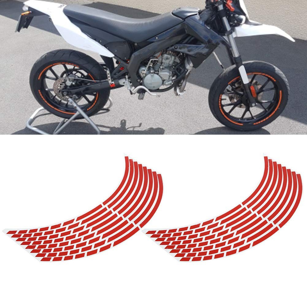 aqxreight Reflective Wheel Rim Stripe Decal, 16pcs Bike Motorcycle 16-18inch …