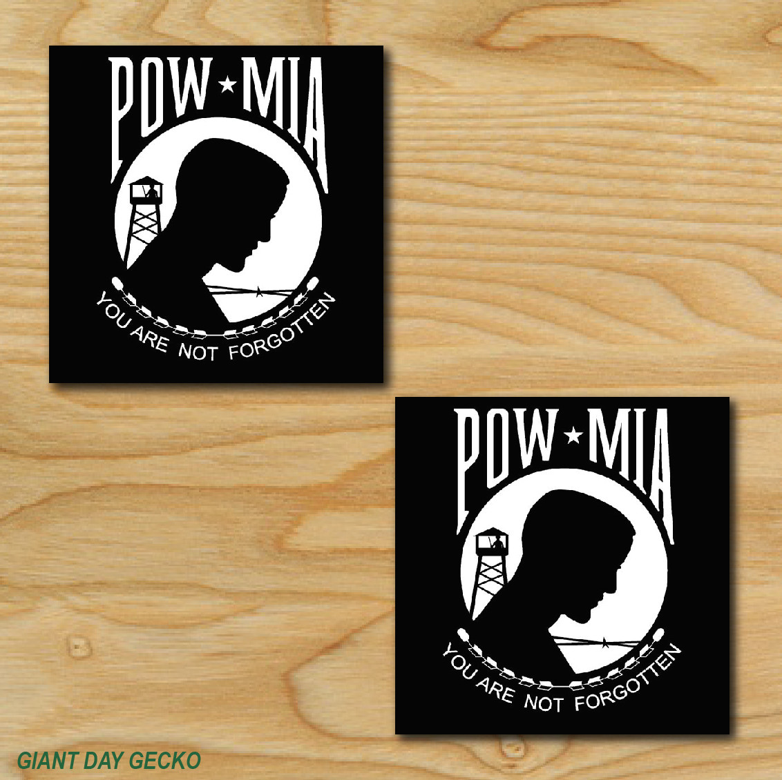 (2) TWO POW Vinyl Decal Sticker For Car Laptop Skateboard NEW USA VIETNAM POW