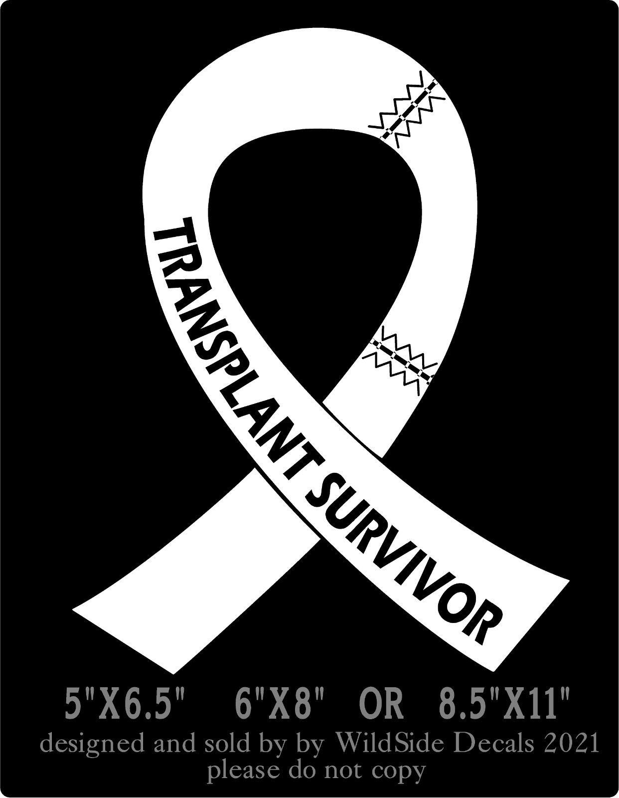 Transplant Survivor Decal Memorial Ribbon Vinyl Car Truck Laptop Sticker