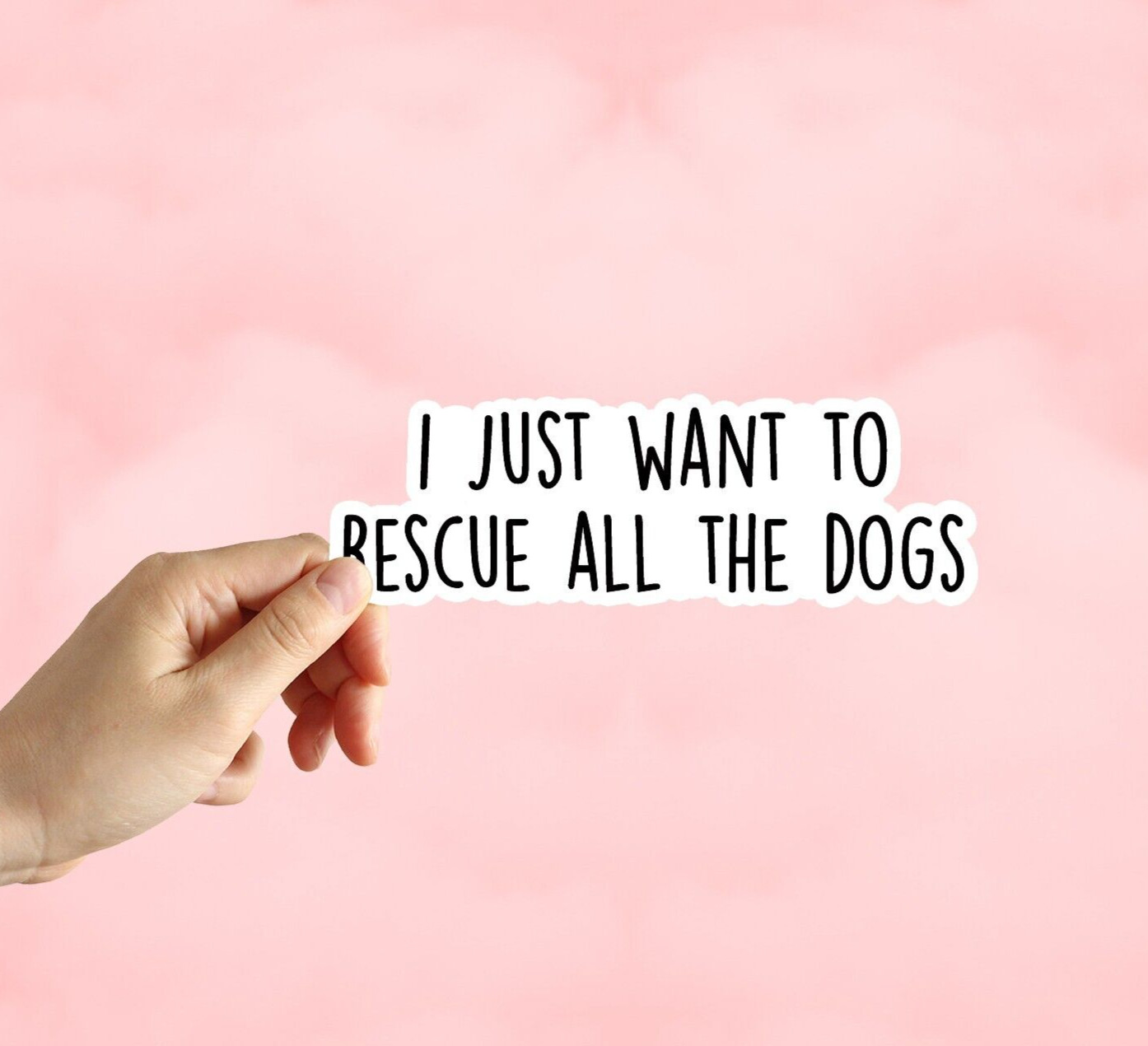 Rescue All The Dogs Sticker Dog Cat Animal Water Bottle Laptop Notebook Sticker