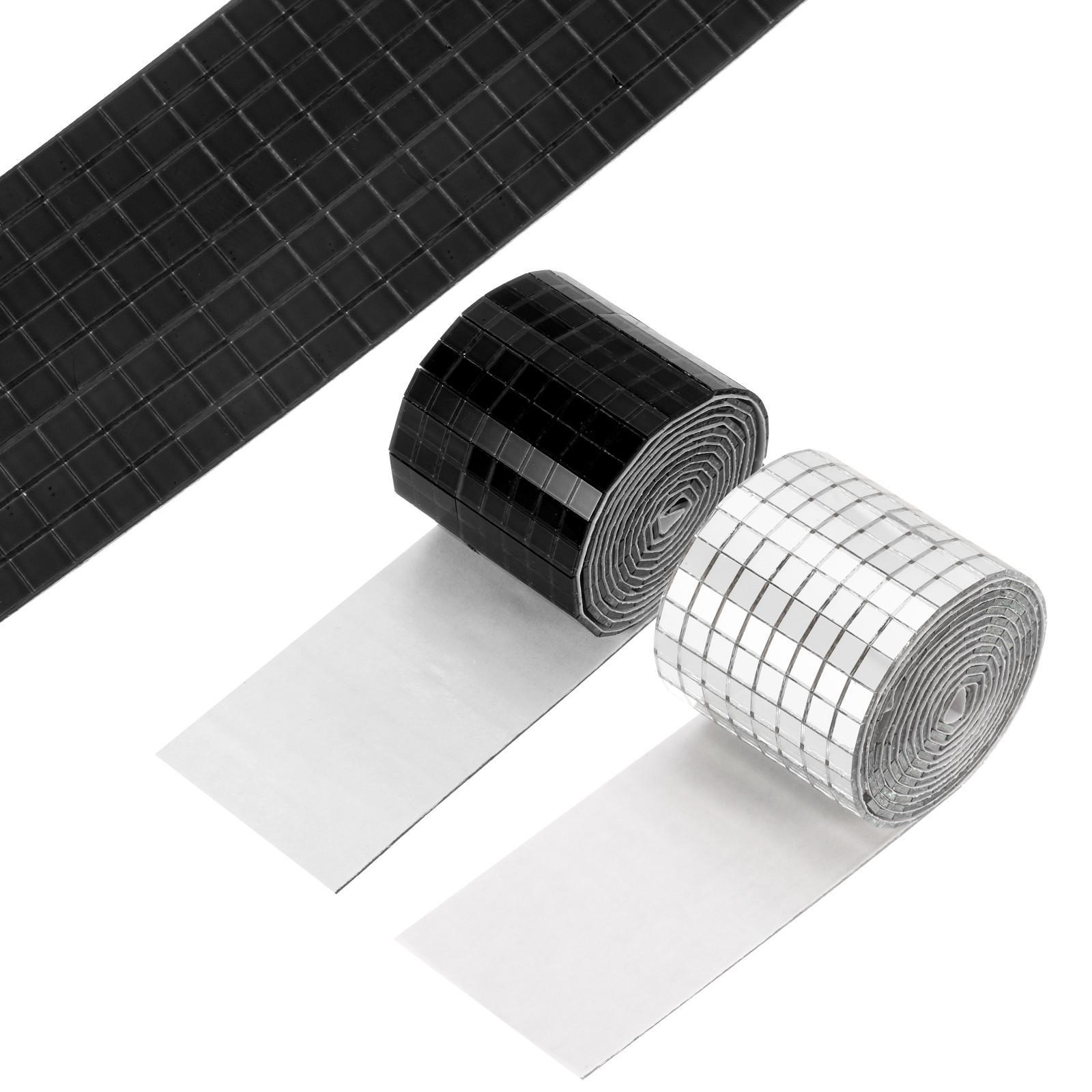 5x5mm Self Adhesive Mirrors Mosaic Tiles, 3840 Pcs Mosaic Sticker, Black Silver
