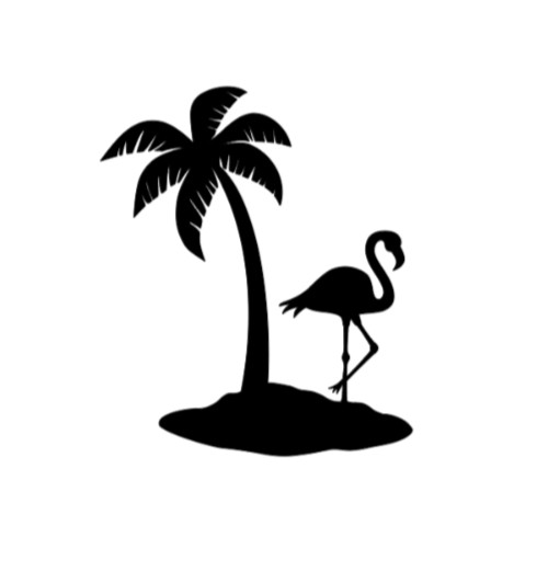 Flamingo and Palm Tree Vinyl Decal Sticker Car Truck Window Laptop Beach Life