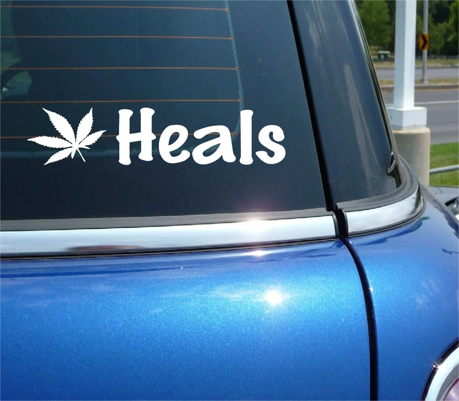 MARIJUANA HEALS LEAF DECAL STICKER FUNNY WEED POT SUPPORT LEGAL CAR TRUCK