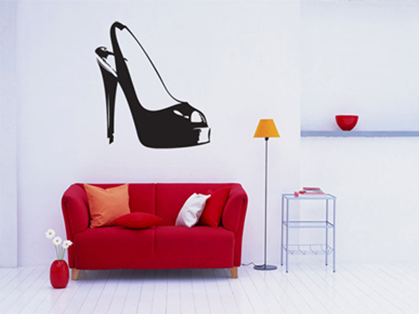 STILETTO SHOE HIGH HEEL FASHION HOME WALL DECOR DECAL