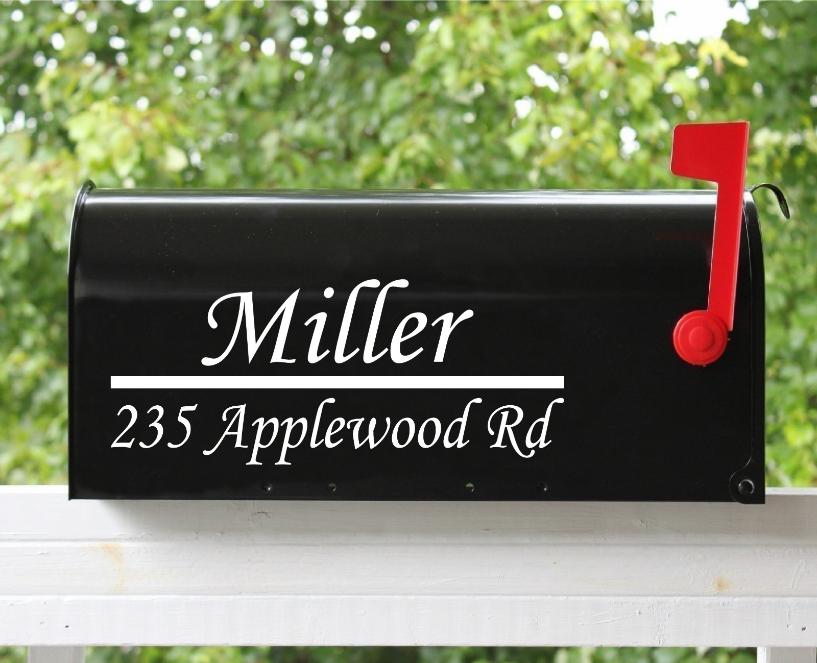 Set of 2 – 11"x4.5" Custom Mailbox Decals Sticker Name & Street, Many Fonts