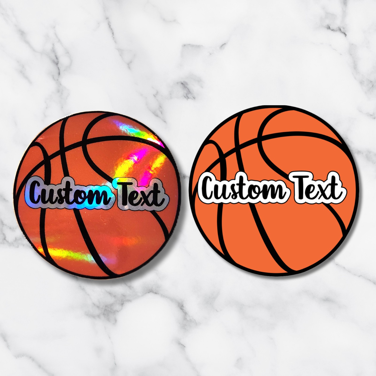Custom Basketball Name Stickers – Personalized Round Decal, Sports Team Gift