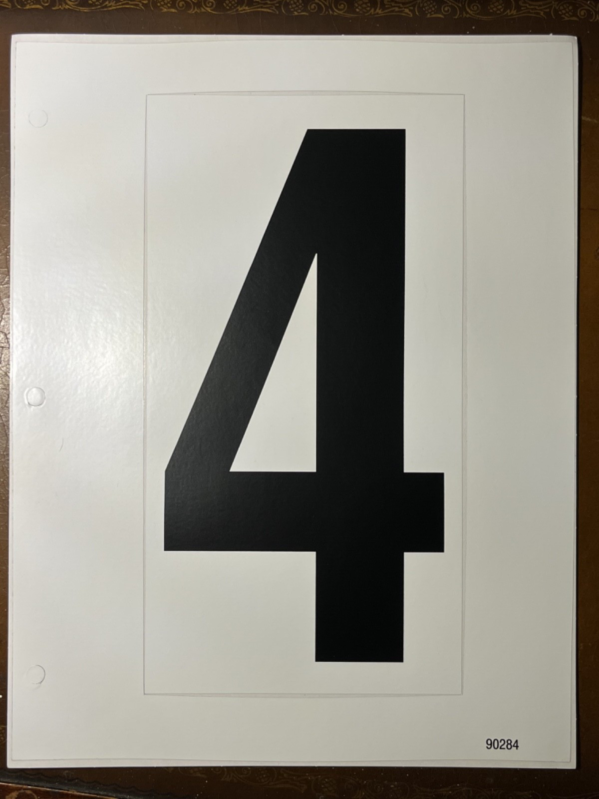 #4 Vinyl Number Sticker Large 9" x 5" black on white for outdoor