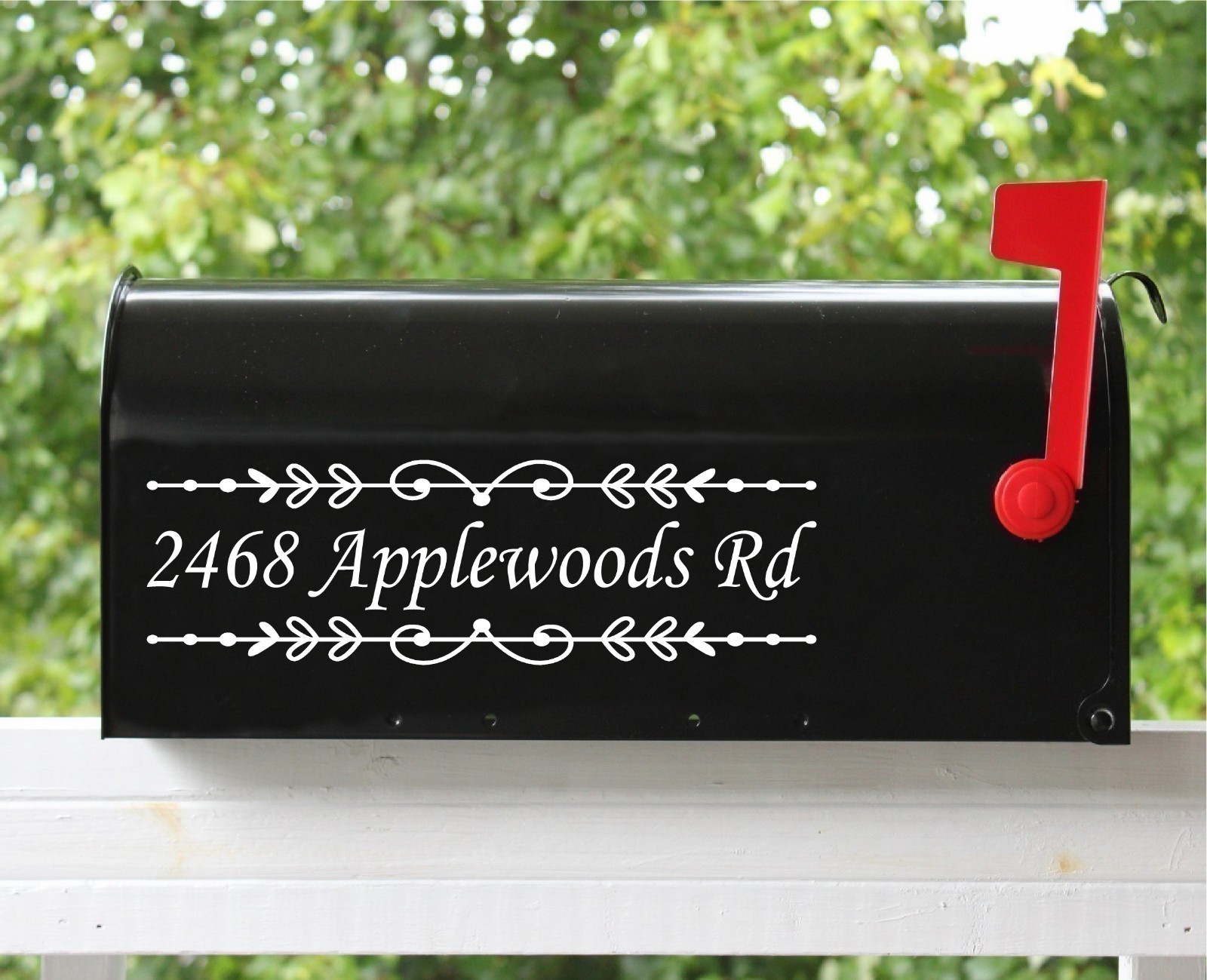 Set of 2 Custom Mailbox Address Sticker Decals 11" – Floral #01| 12 Font Choice