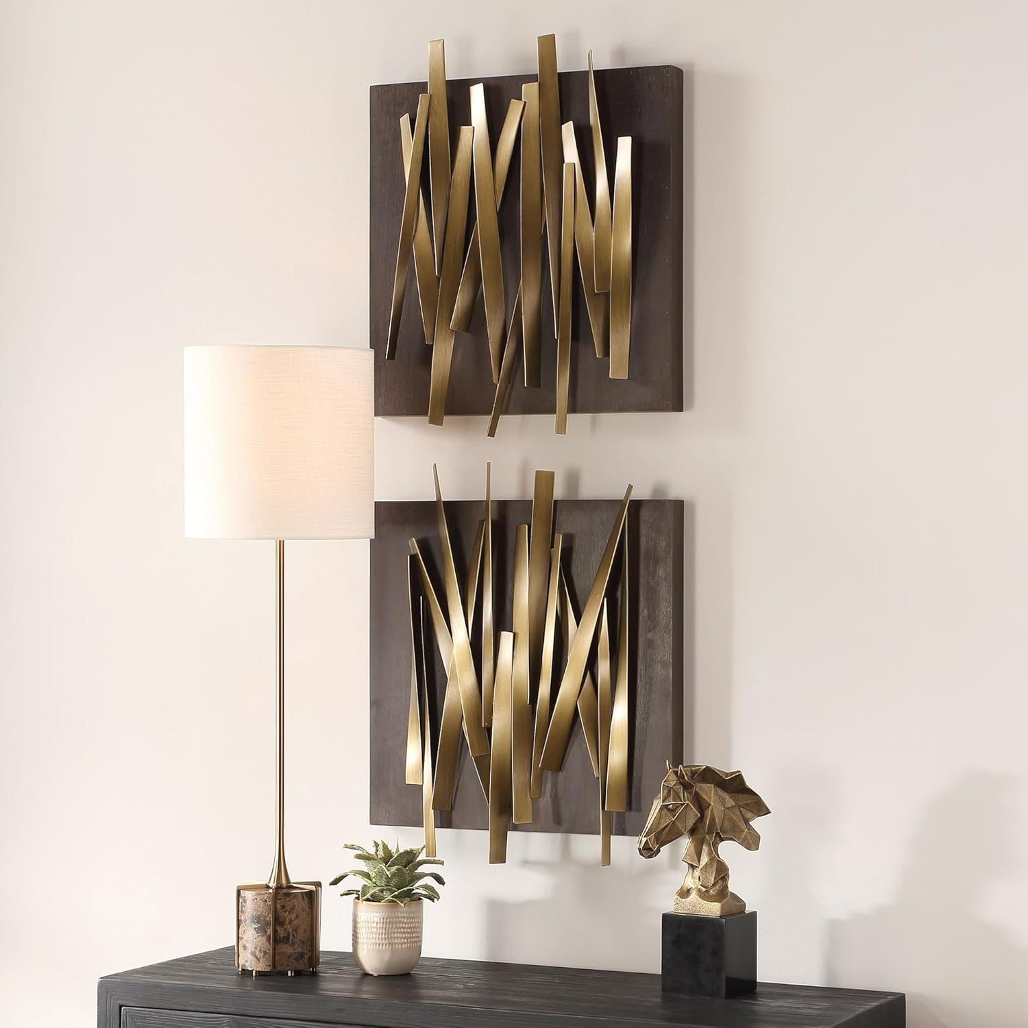 04382 Crosshatch – Wall Decor (Set of 2)-24 Inches Tall and 19.75 Inches Wide