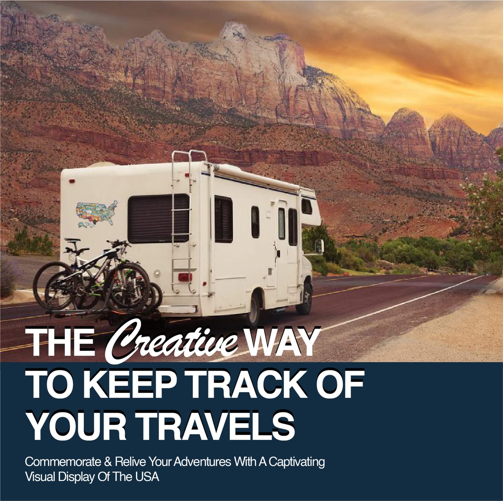 RV State Map Sticker Travel Map – 11" x 17", Explore & Mark States Visited – …