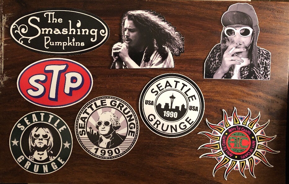 Grunge Rock Sticker Lot – Kurt Cobain Sub Pop Records Stone Temple Pilots