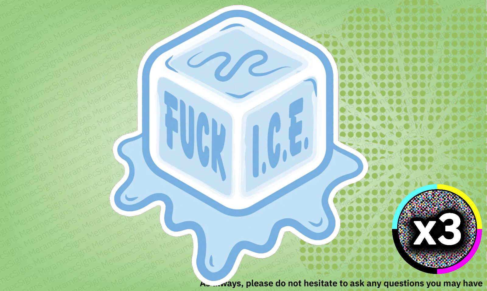 Fk F**k ICE I.C.E. x3 4" Stickers Trump Riot MAGAVinyl decal car window laptop