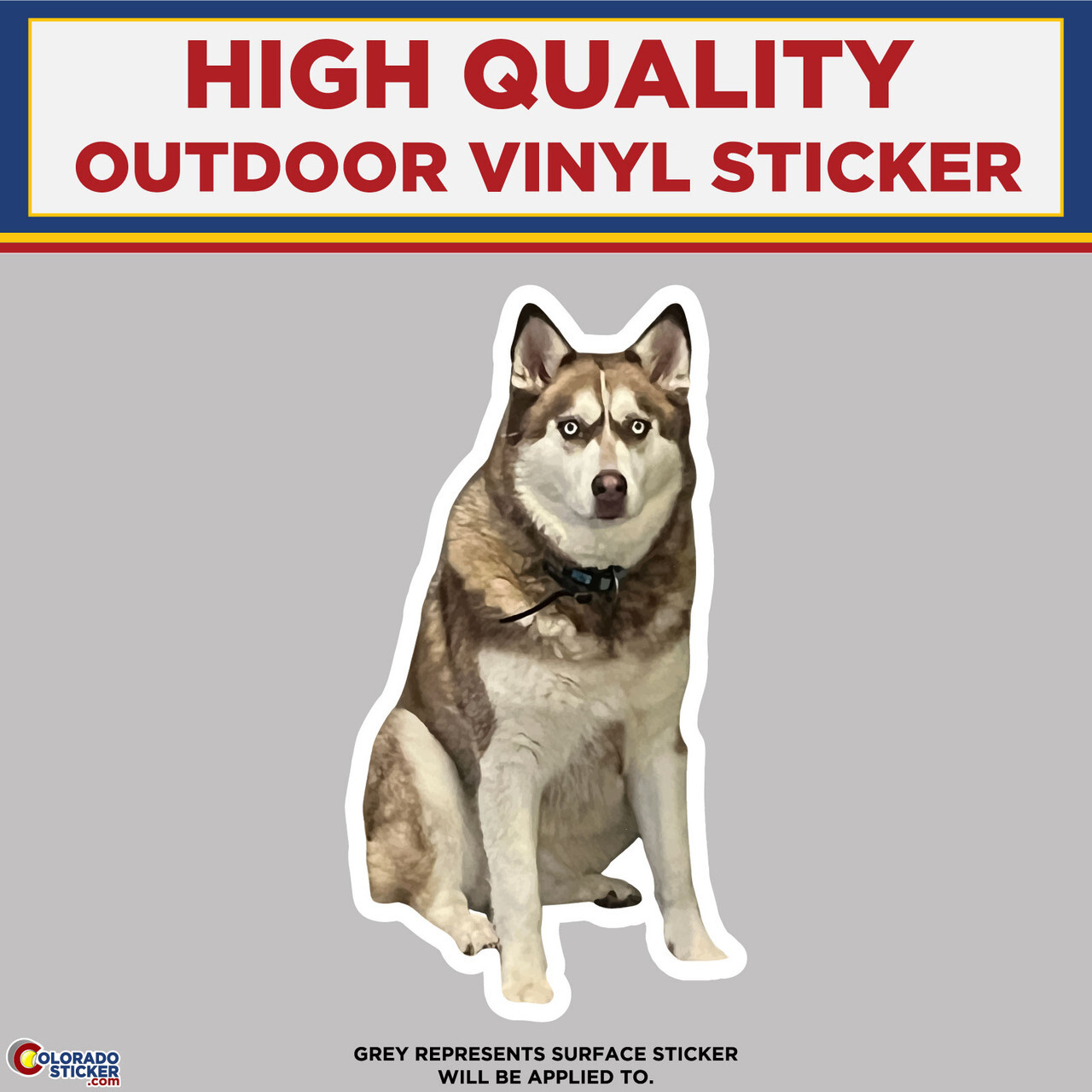 Red Brown Husky Dog, High Quality Vinyl Stickers