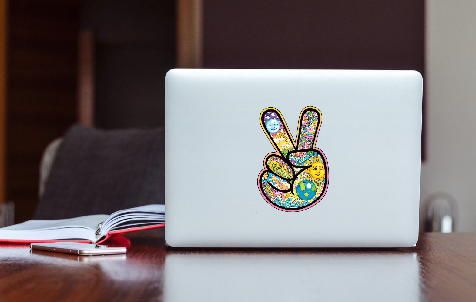 Peace Sign Celestial Decal Sticker 3M Vinyl USA Tuck Window Wall Car Dan Morris