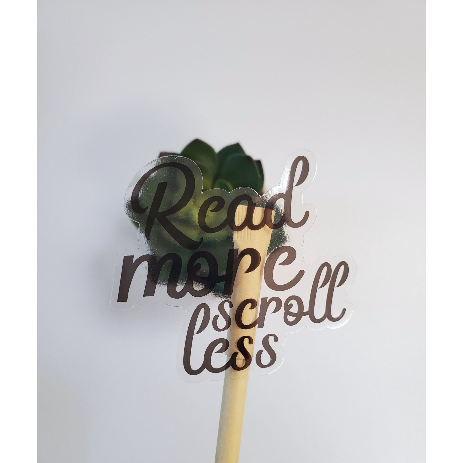 Read More Scroll Less Clear Transparent Vinyl Sticker Book Lover Gift