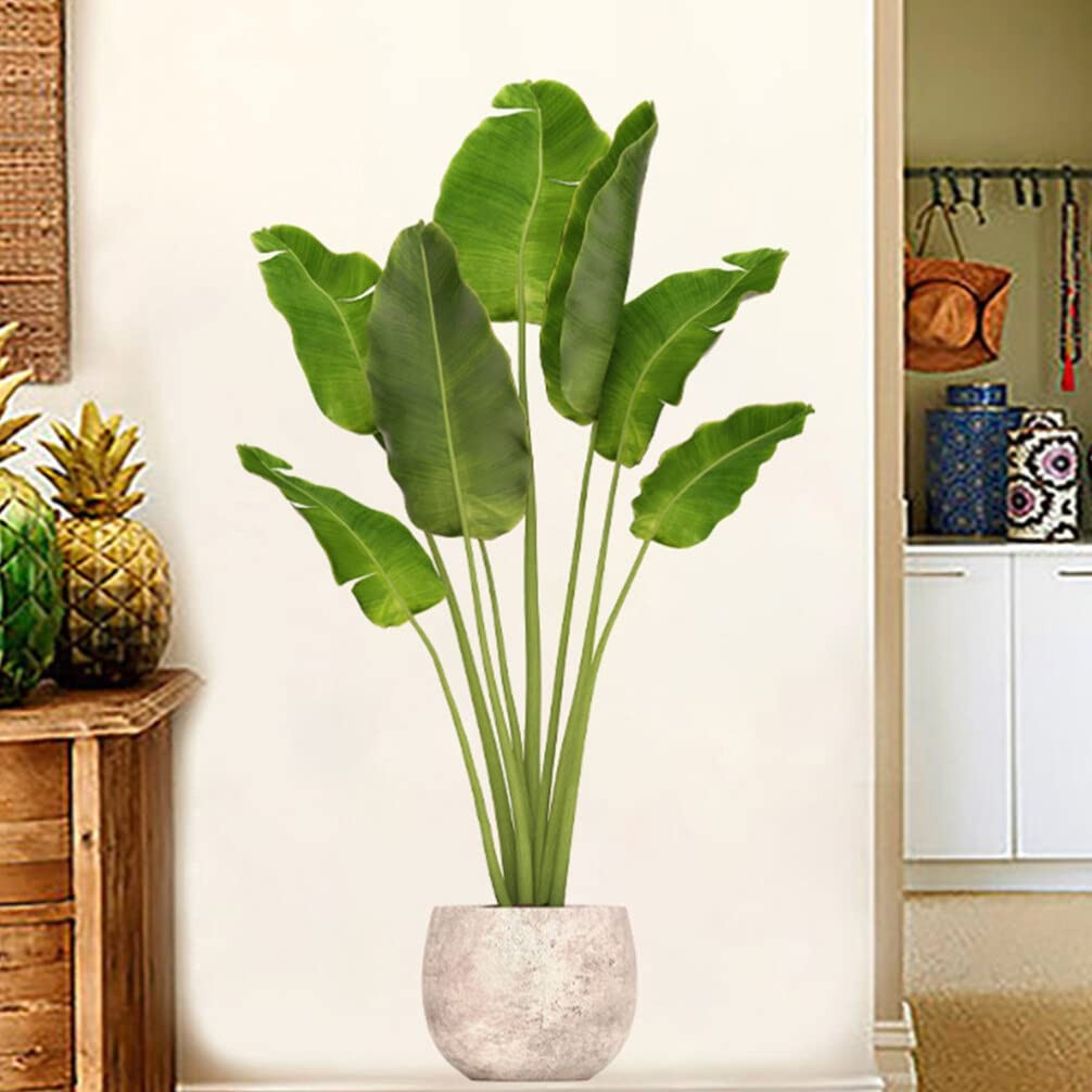 Green Plant Wall Decal Peel and Stick – 3D Realistic Potted Plant Wall Sticke…