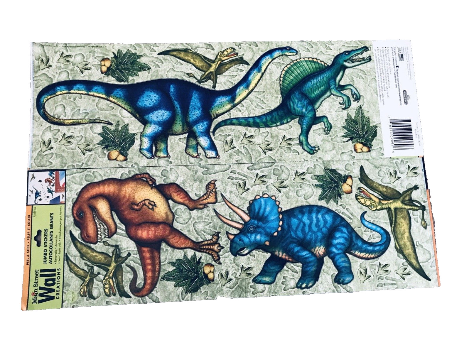 DINOSAURS WALL STICKERS 34 ART DECALS DINO FOOT T-REX PREHISTORIC ANIMAL PRINT