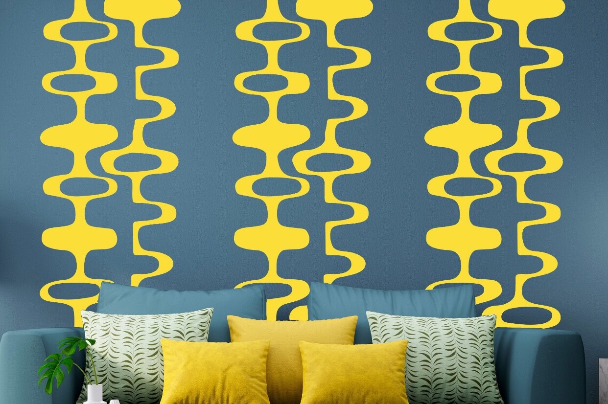 Vintage midcentury modern wall decal chain pattern