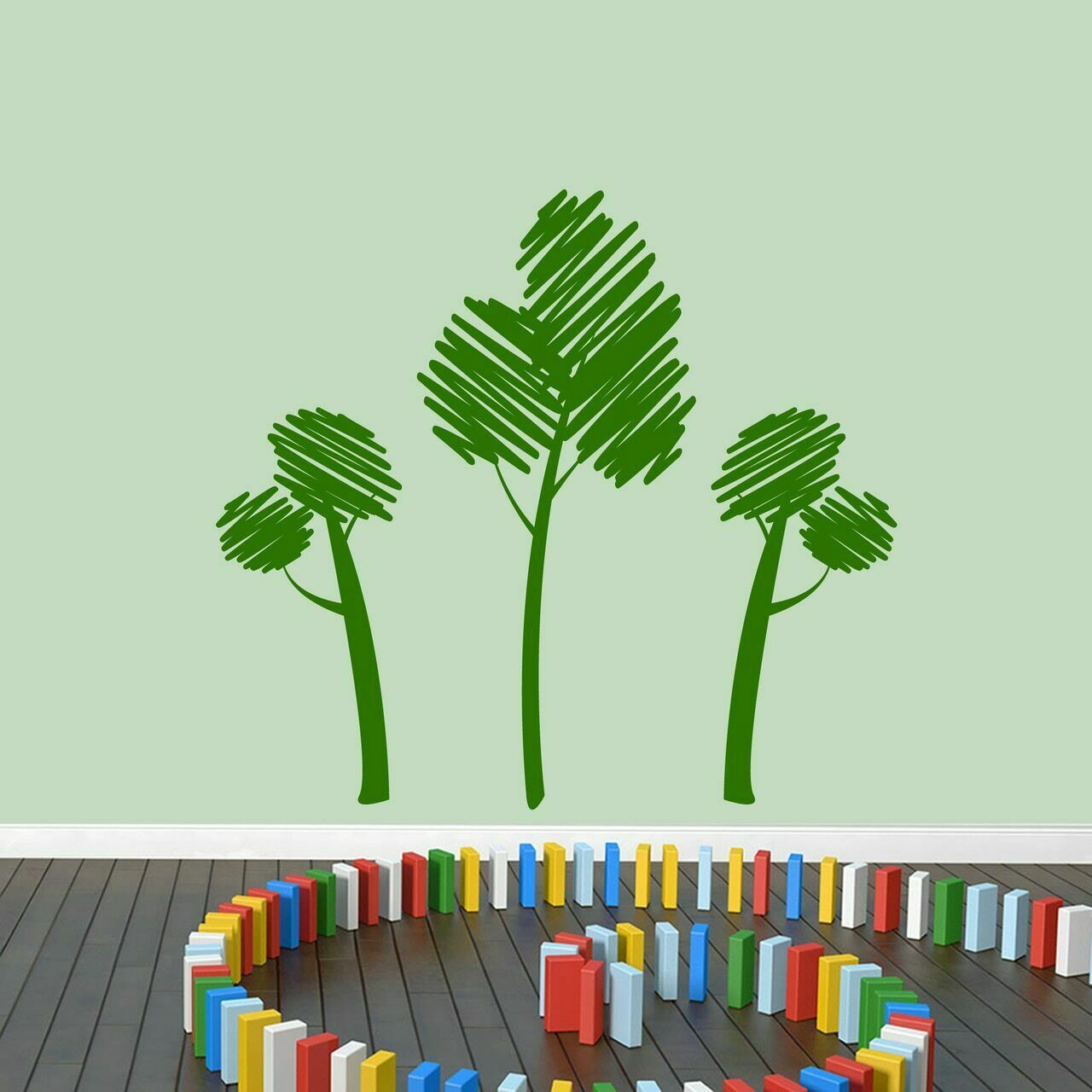 Crayon Trees Wall Decal Set – Trees and Flowers Kids Room Classroom Wall Decals