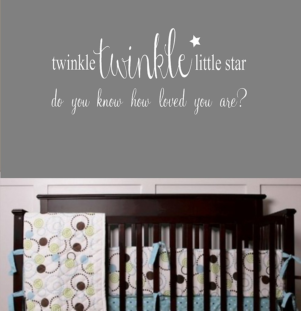 Twinkle Twinkle Little Star Childrens Nursery Vinyl Wall Decal Lettering Words