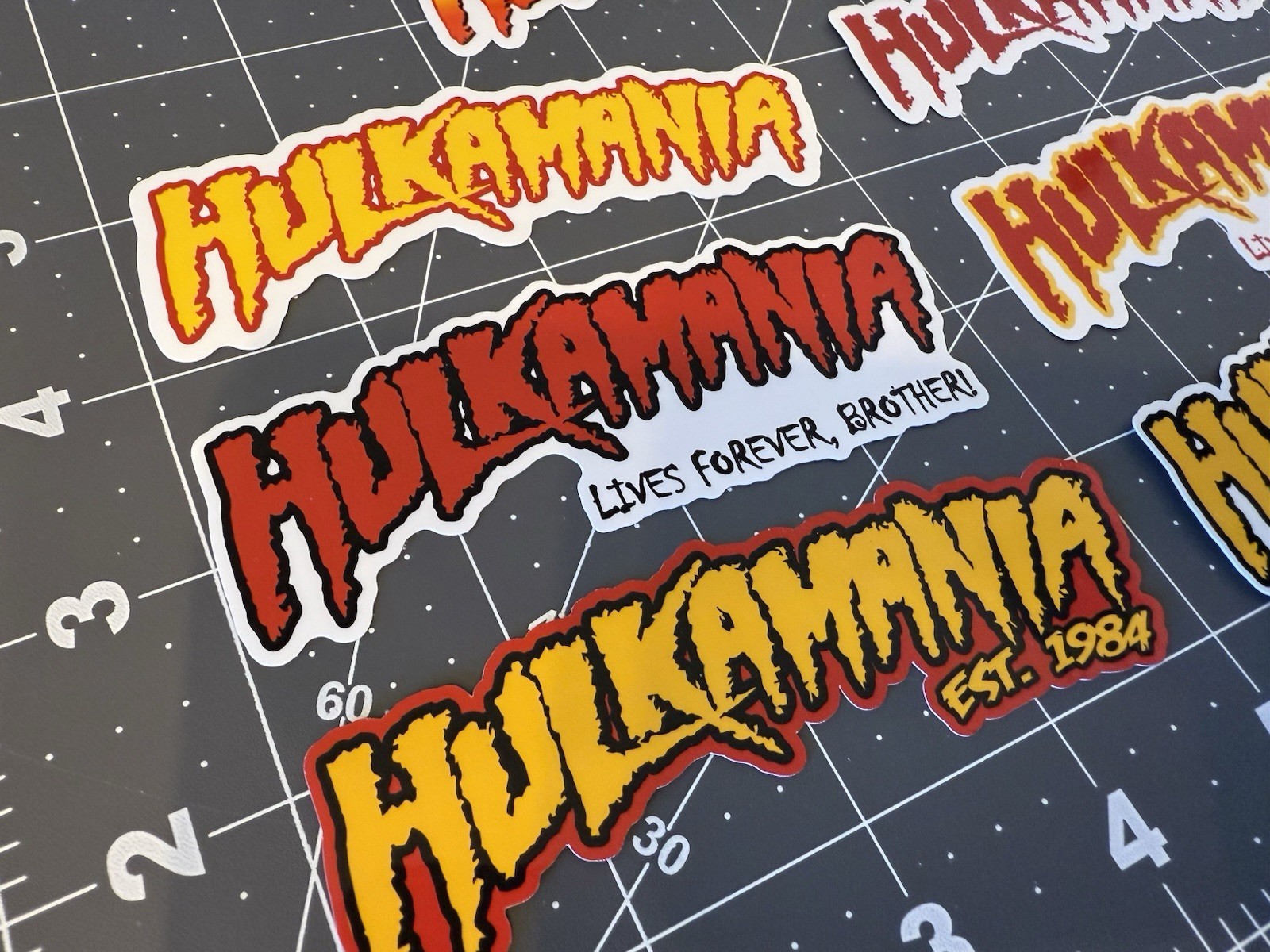 Hulkamania Stickers Lot 4” Hulk Hogan