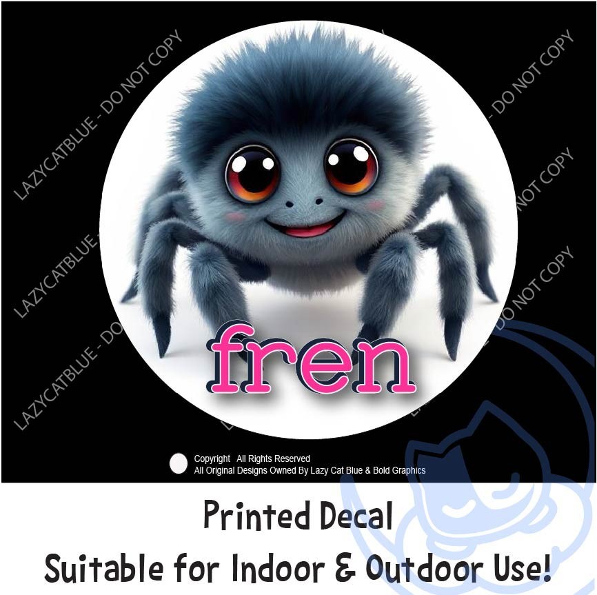 Jumping Spider Fren Decal Sticker Friends Bugs Insects Cute Big Eyes Love Web