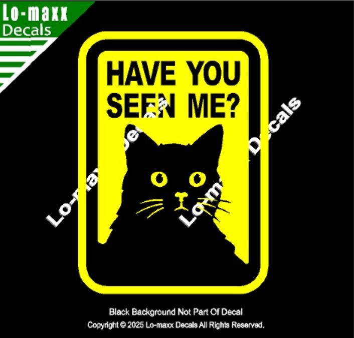 Have You Seen Me Lost Cat Sticker Art Funny Vinyl Decal For Laptop Door Locker