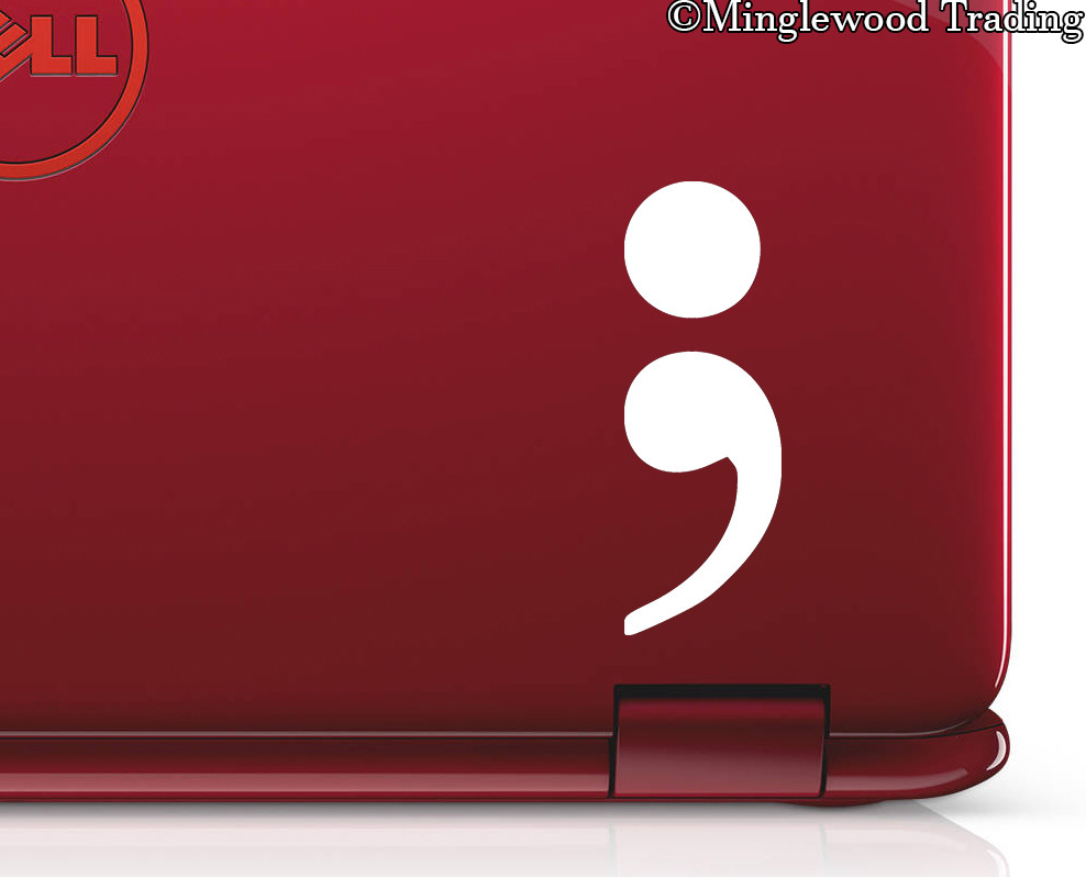 2x SEMICOLON 2.5" x 1" Vinyl Decal Stickers – Semi-Colon – Hope Awareness