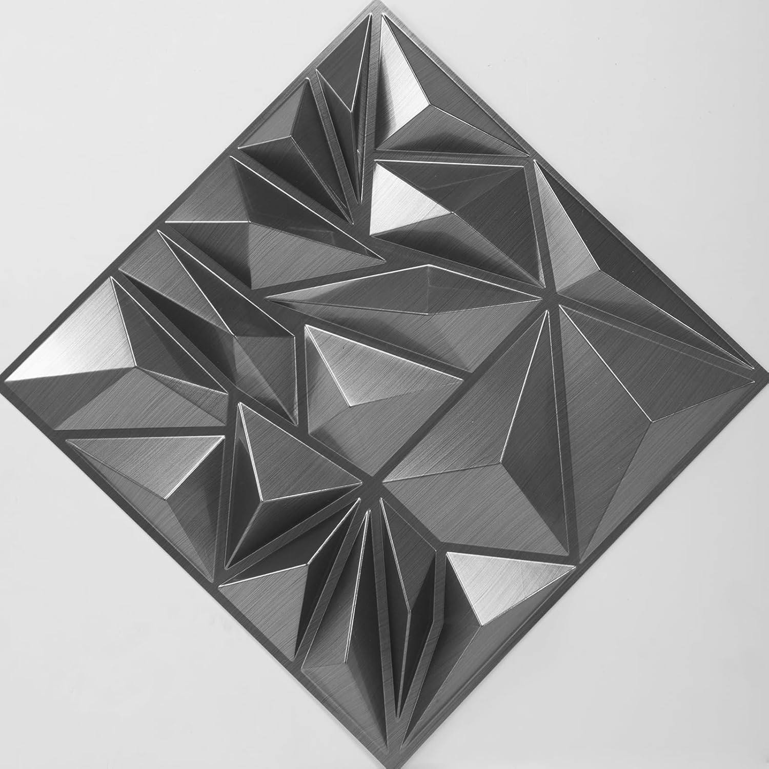 33-Pack 3D Diamond Wall Panels – Silver for Gaming & Living Room Decor