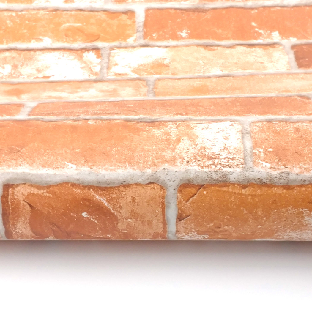 Red Brick Wallpaper Roll Vintage Faux Brick Panel Wallpaper