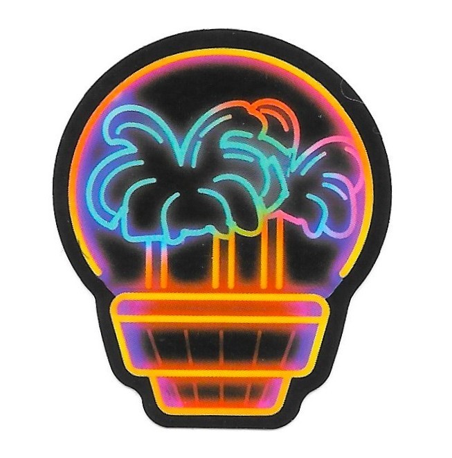 Retro Neon Palm Tree Sticker Tropical Cyberpunk 80s Aesthetic Vinyl Decal Laptop