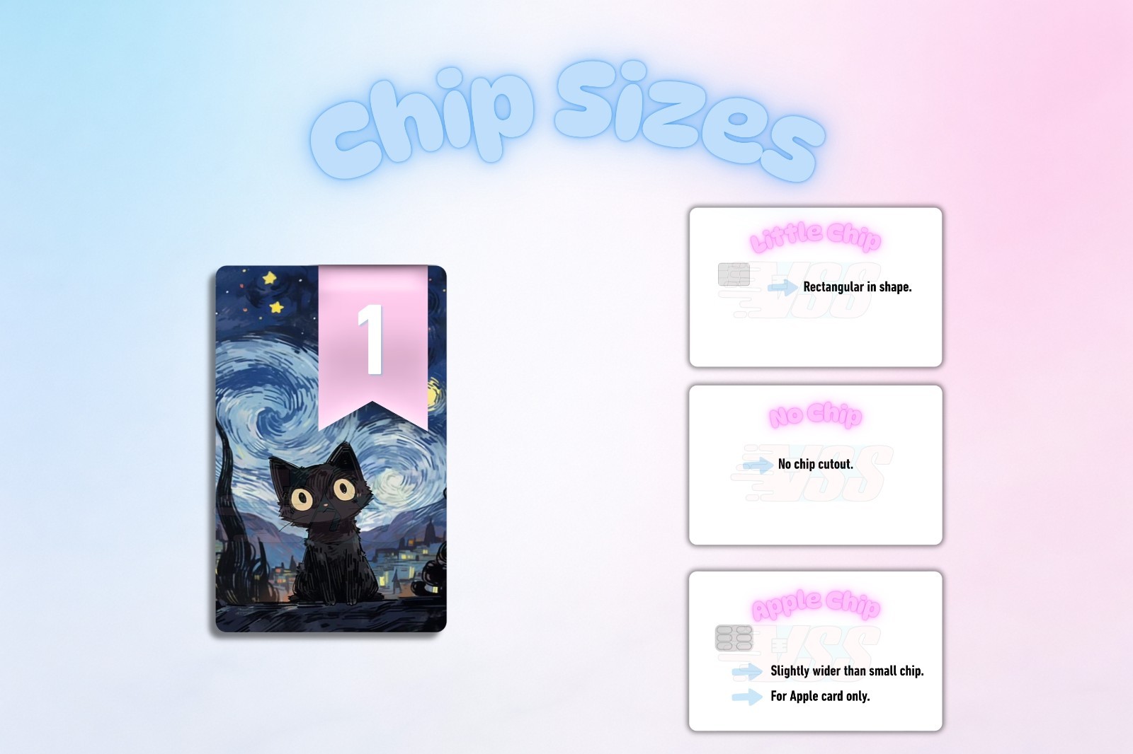 3‑Pack Cute Black Cat Card Skins – Vinyl Credit & Debit Card Covers | Durable