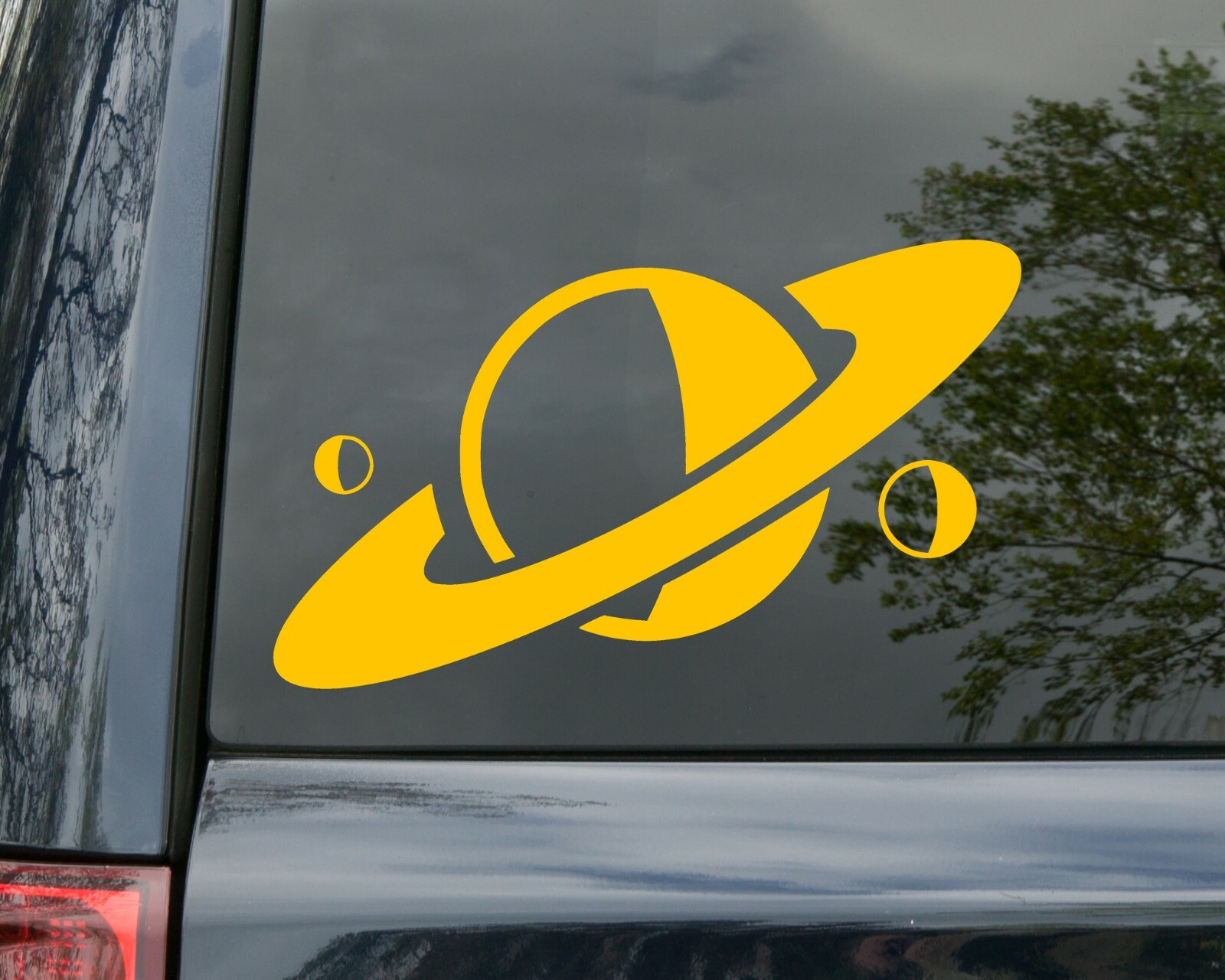 Planet Vinyl Decal – Saturn Moon Rings Outer Space NASA – Die Cut Sticker