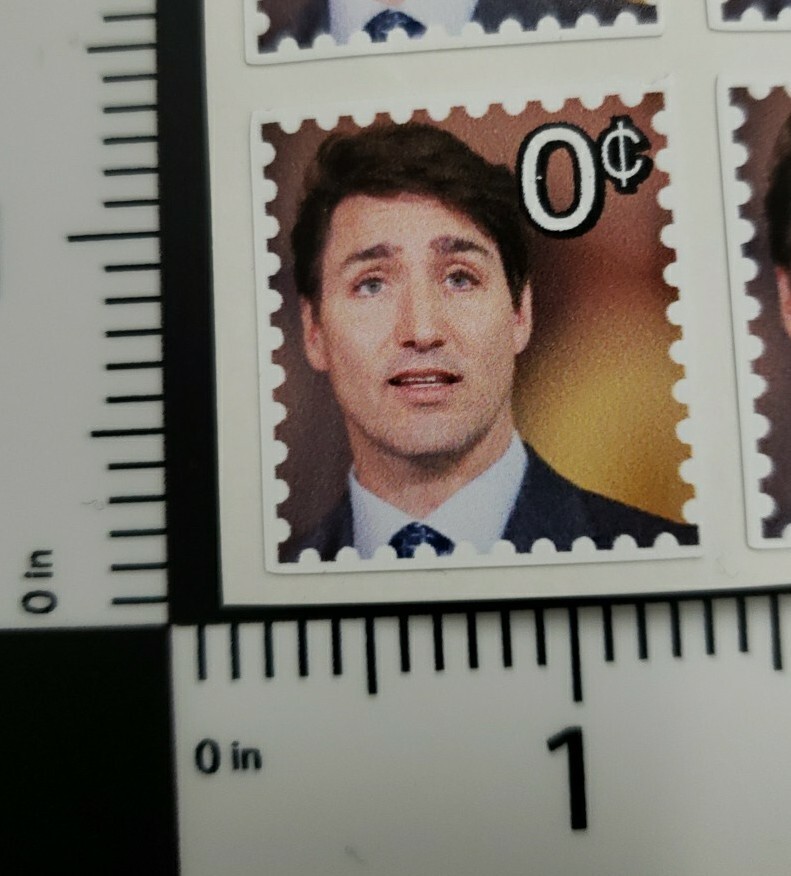 Trudeau 0 cent NOVELTY STAMP 24 pack Prime Minister Zero Cents stamps Justin FUN