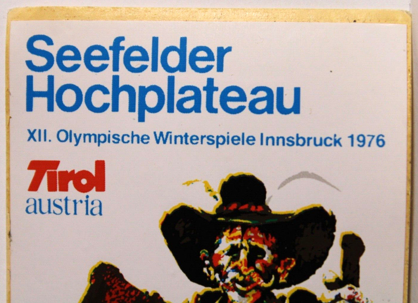 1976 Innsbrock Austria Olympics Walter Potach 5x2in STICKER Decal Vinyl Souvenir