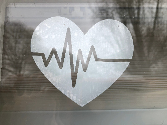 Heart with EKG Vinyl Decal