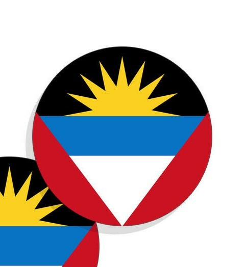 Antigua and Barbuda Flag Stickers Flag Decals Vinyl Indoor Outdoor Round 4pack