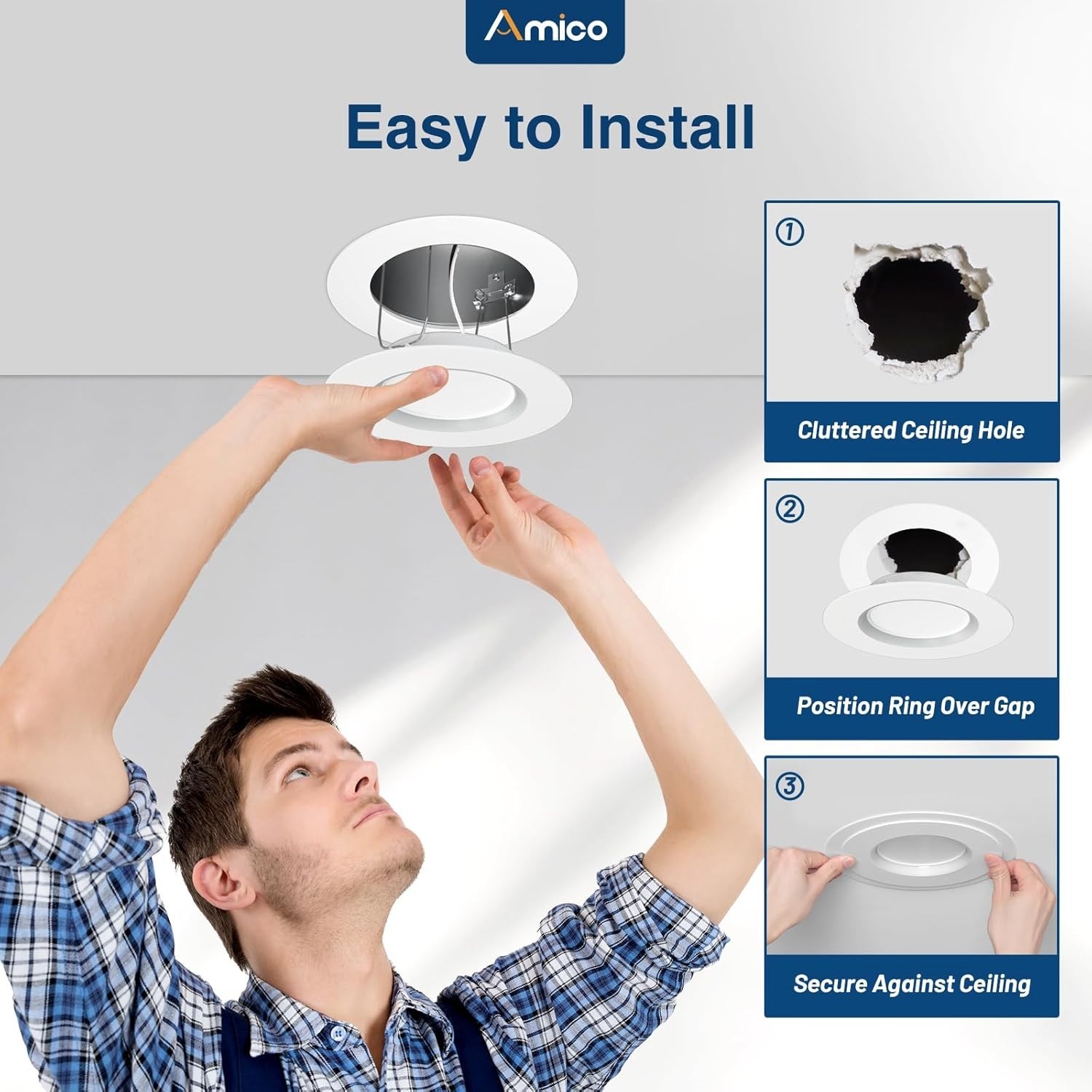 24 Pack Goof Rings for 6 Inch Recessed Lights, Can Light 24 Pack, White