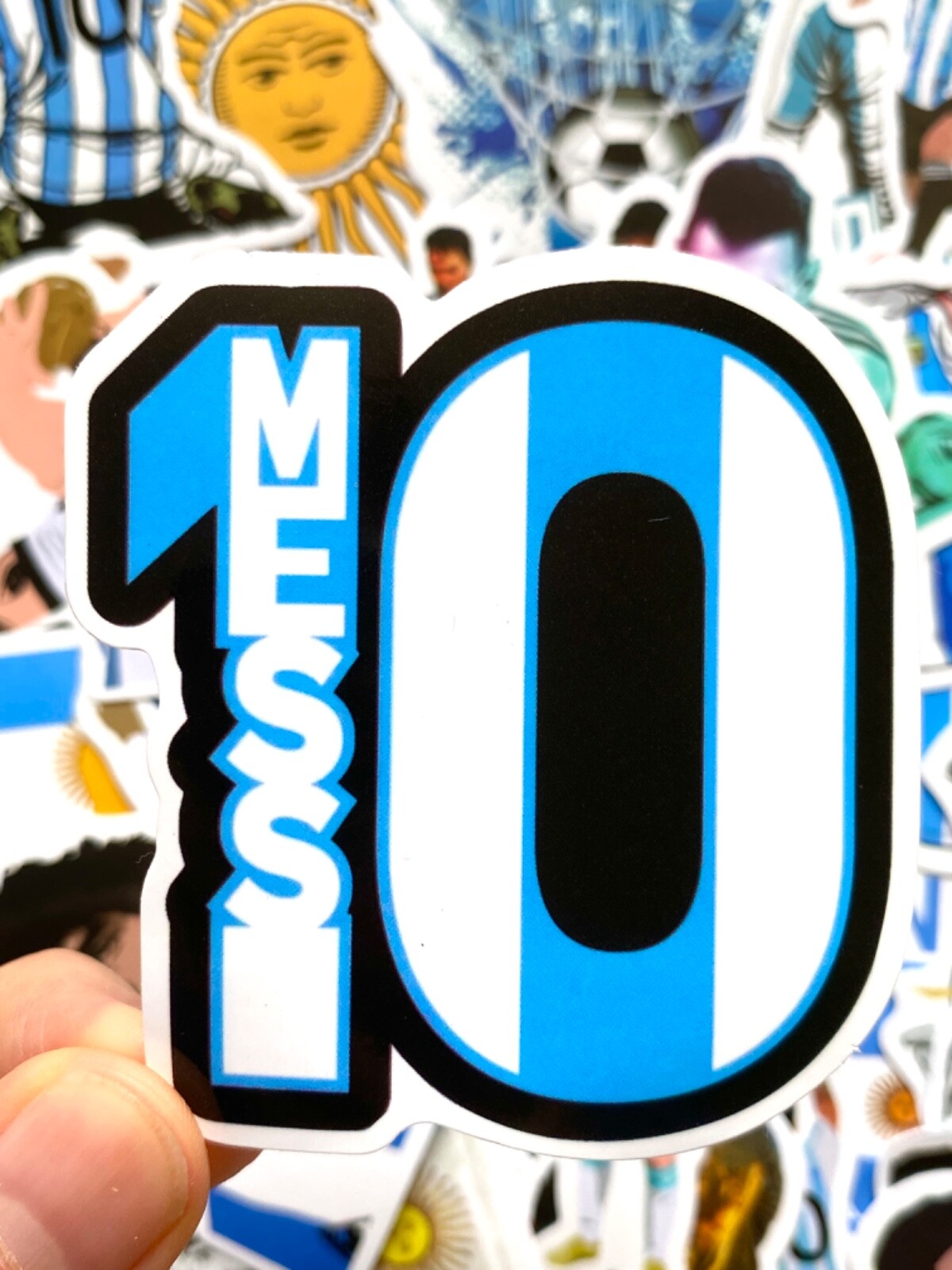 5-50 pcs Messi Inspired Stickers, Argentina World Cup Trophy Laptop Car Decals