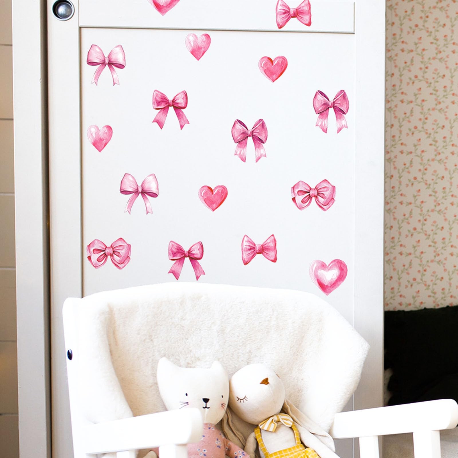48pcs Pink Bowtie Decor for Bathroom and Bedroom Bow Wall Stickers and Decals…