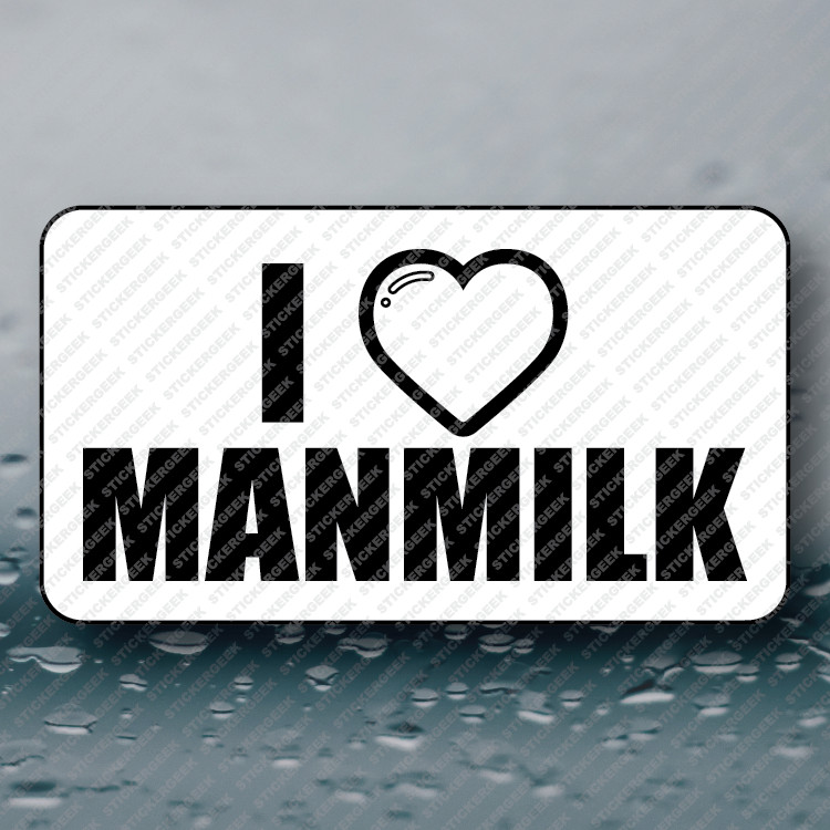 I HEART MAN MILK Hard Hat Toolbox Funny Prank Joke Gag Sticker 25-250pcs