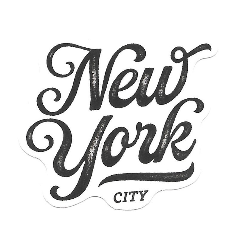 New York City Script Sticker Die Cut Vinyl Decal Calligraphy Typography Travel