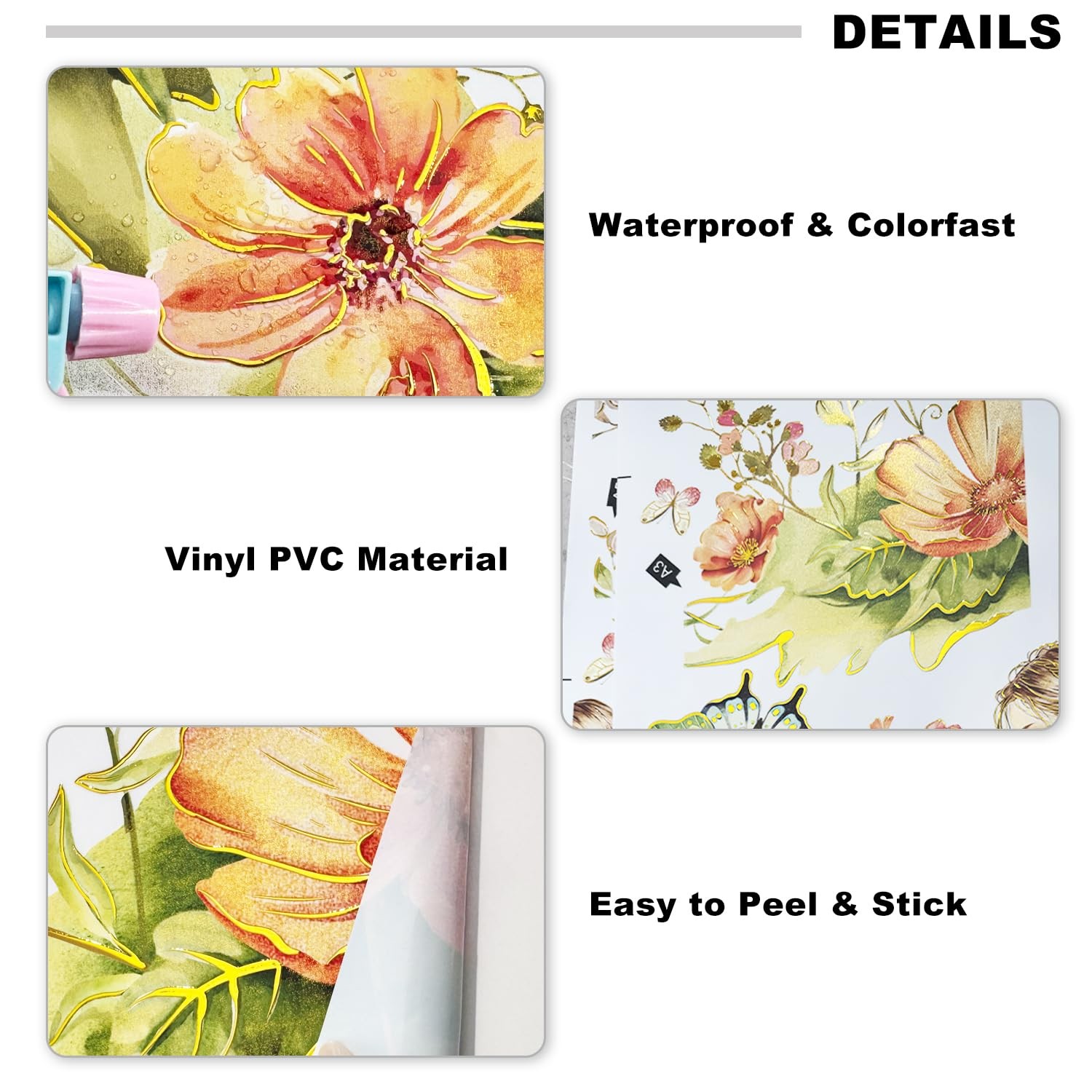 Flower Fairy and Butterfly Wall Stickers Fantasy Theme Wildflower with Colorf…