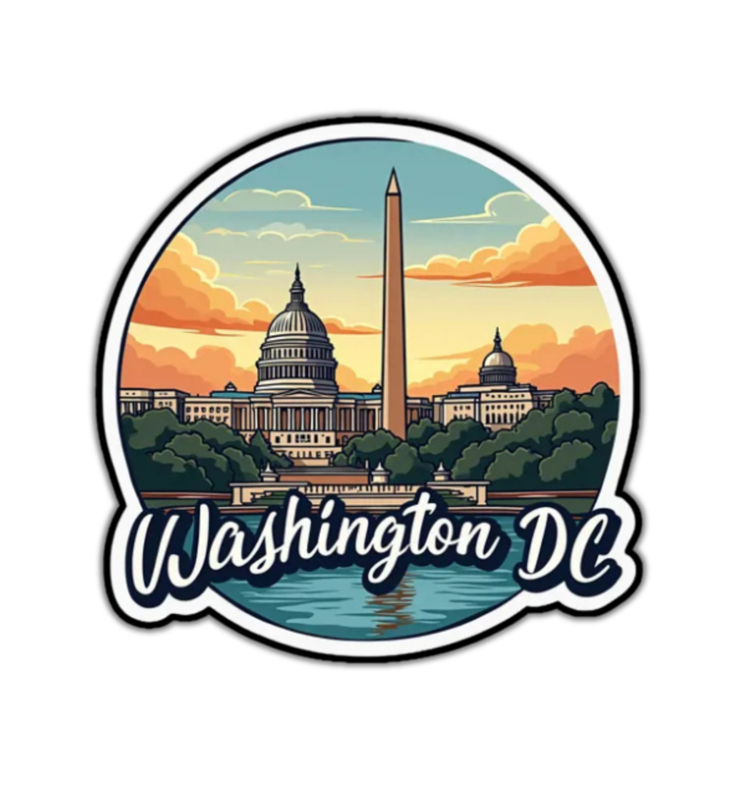 Washington DC USA Capitol Fridge Magnet or Laptop Sticker