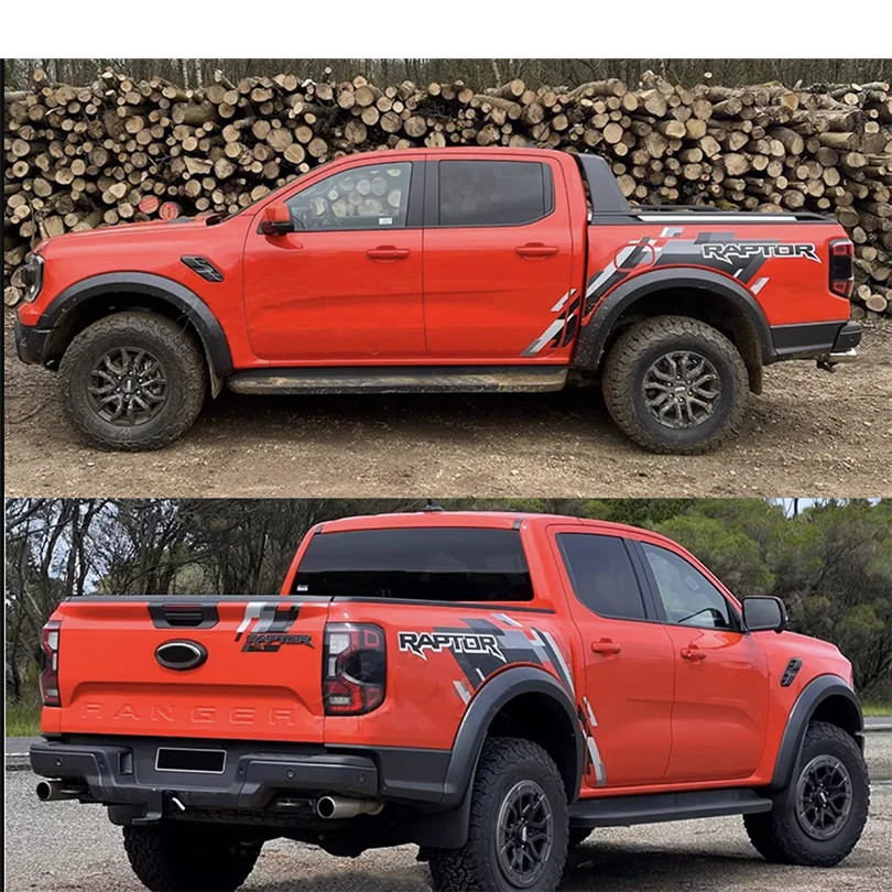 Aftermarket Blackout Bedside, Tailgate & Bumper Decal Kit for Ford Ranger (2022–
