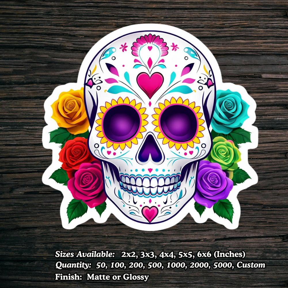 MEME SKULL STICKER Waterproof UV RESISTANT Vinyl Die Cut Glossy Matte POD